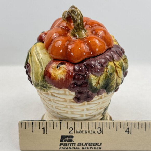 Vintage Ceramic Fall Harvest Creamer & Sugar Bowl Set Thanksgiving Tableware - Picture 14 of 14